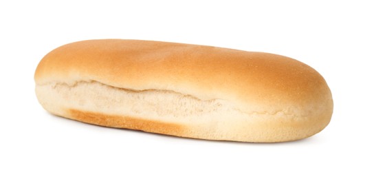 Photo of One fresh hot dog bun isolated on white