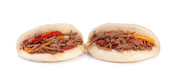 Photo of Two delicious gua bao isolated on white