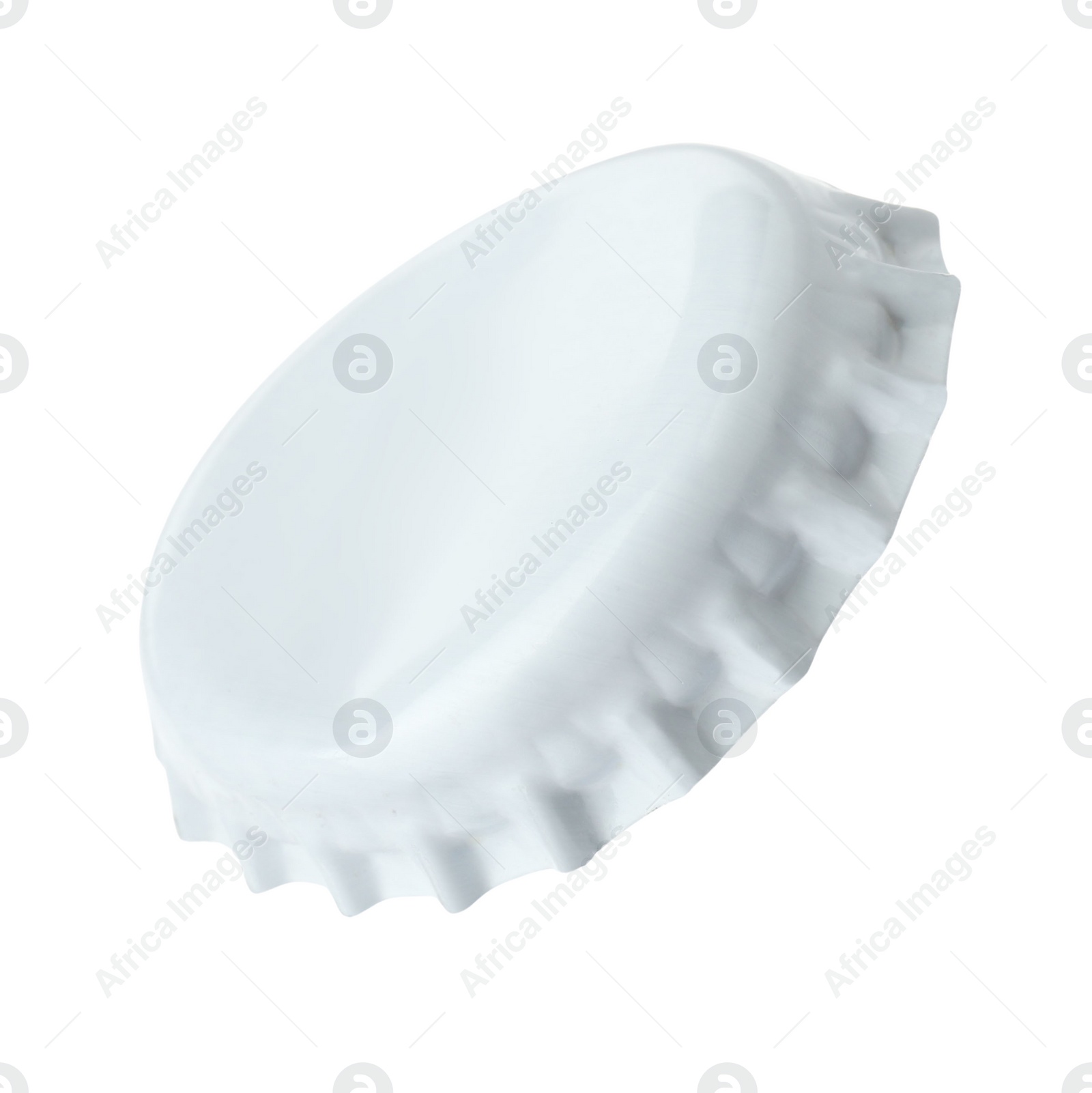 Photo of One blank beer bottle cap isolated on white