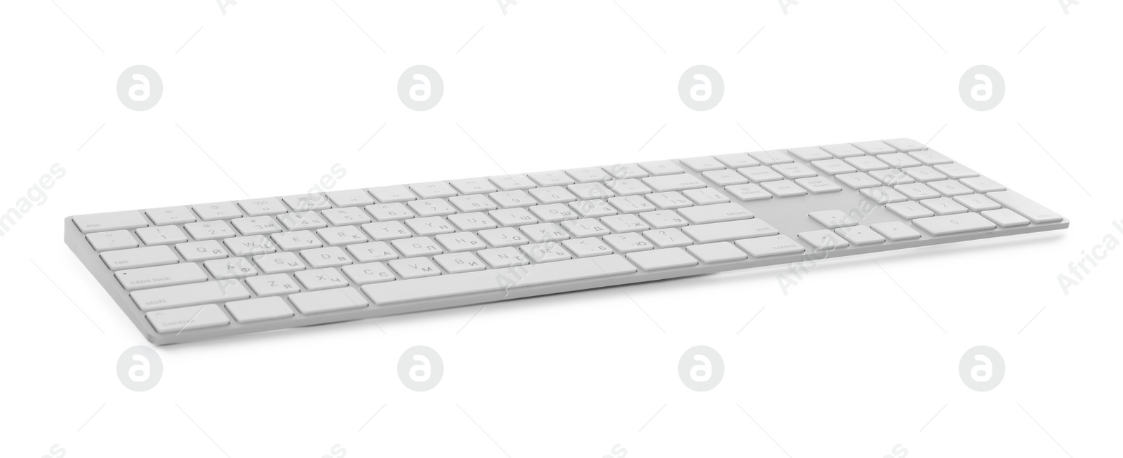 Photo of Computer keyboard isolated on white. Modern technology