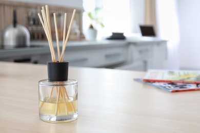 Reed freshener on table indoors