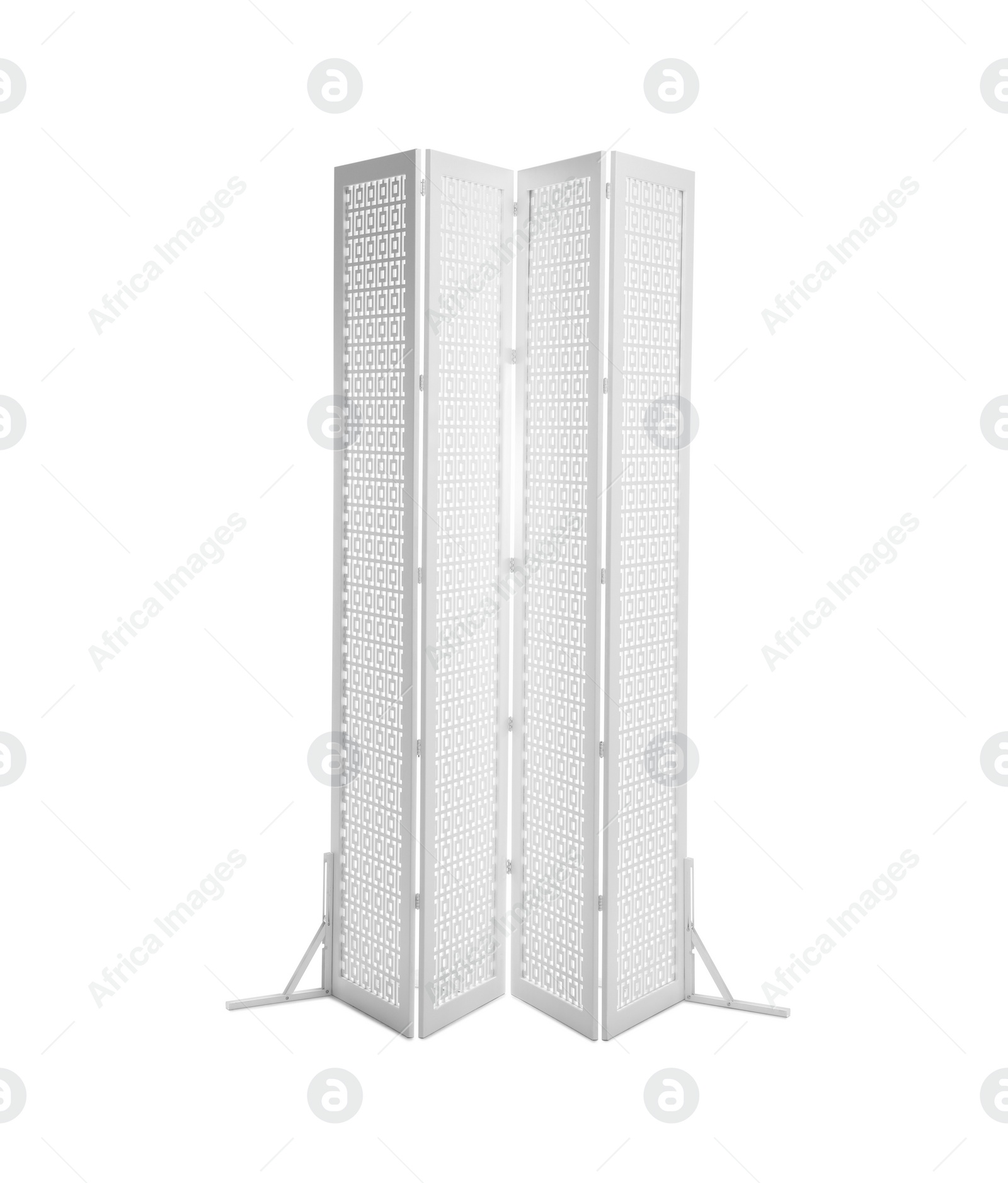 Photo of Folding screen isolated on white. Interior element