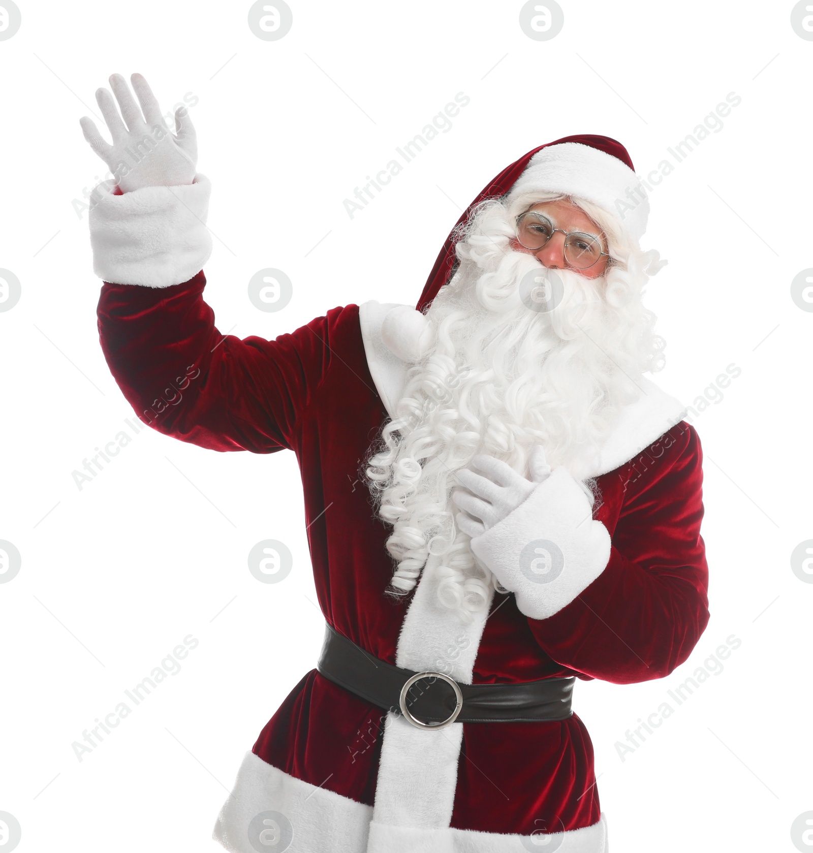 Photo of Portrait of Santa Claus on white background