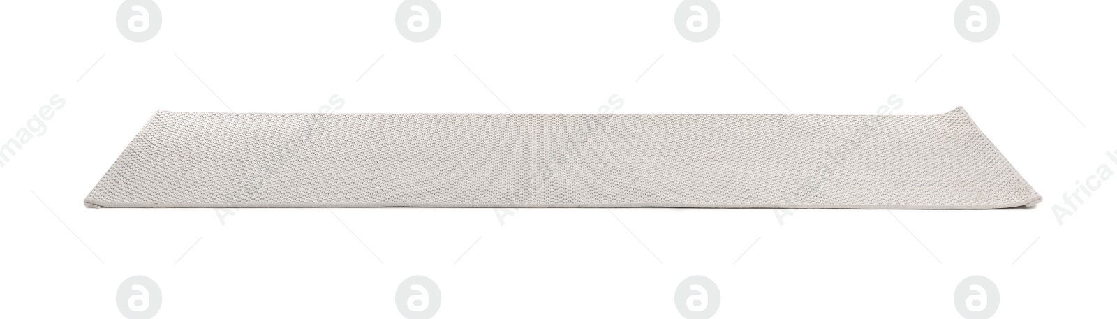 Photo of Grey carpet on white background. Interior element