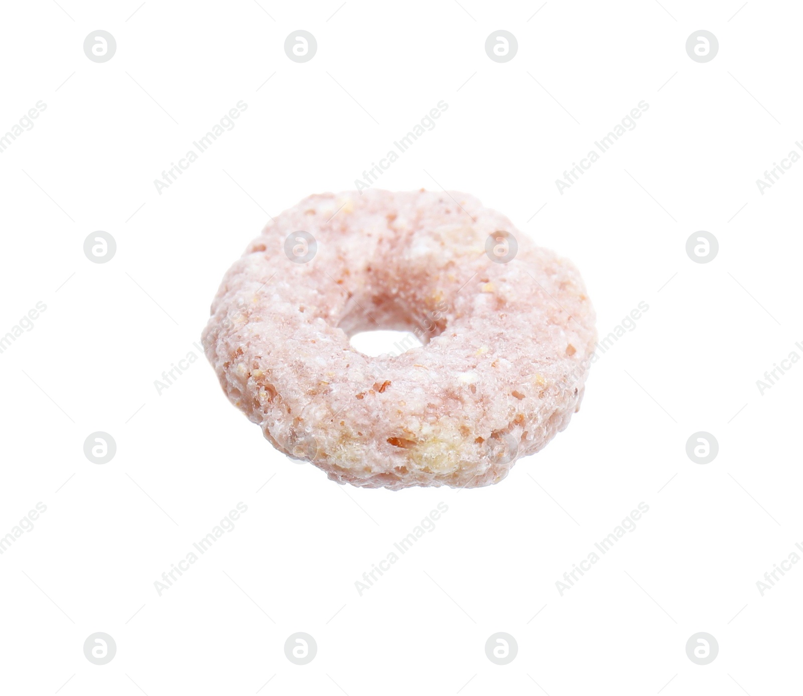 Photo of One tasty cereal ring isolated on white