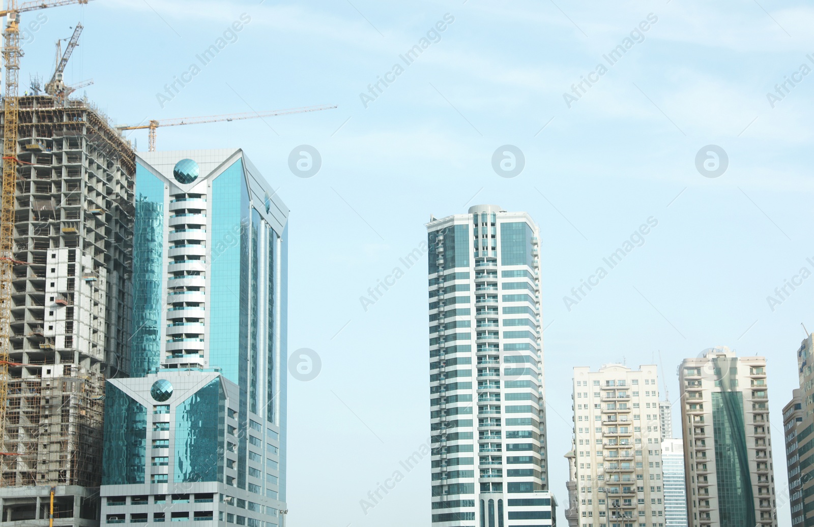 Photo of DUBAI, UNITED ARAB EMIRATES - NOVEMBER 06, 2018: Cityscape with modern buildings