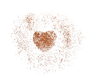 Photo of Composition with cocoa powder on white background