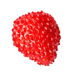 Photo of One ripe wild strawberry isolated on white