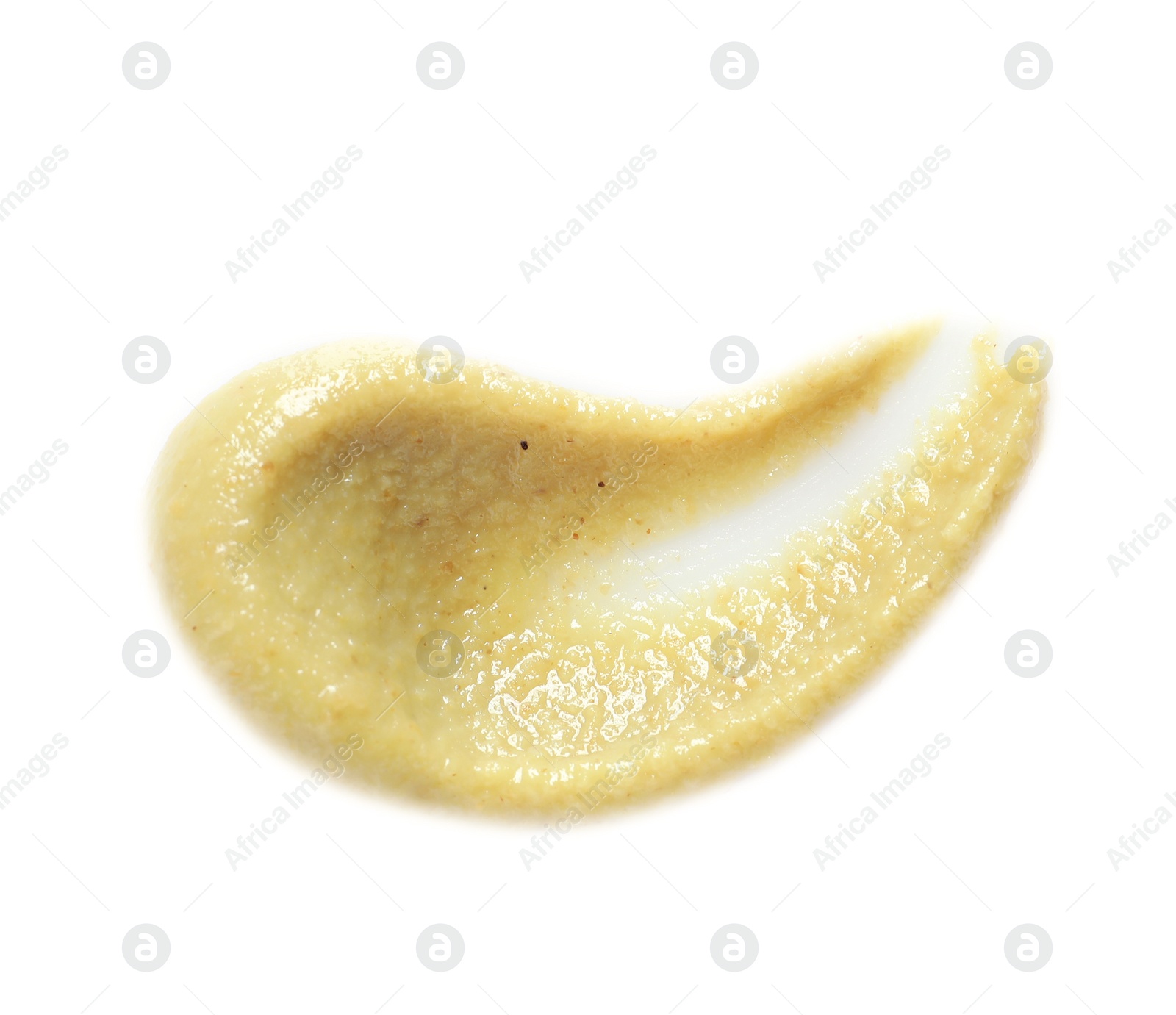 Photo of Delicious spicy wasabi on white background, top view. Traditional sauce