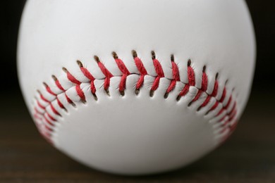 Photo of Closeup view of baseball ball. Sportive equipment
