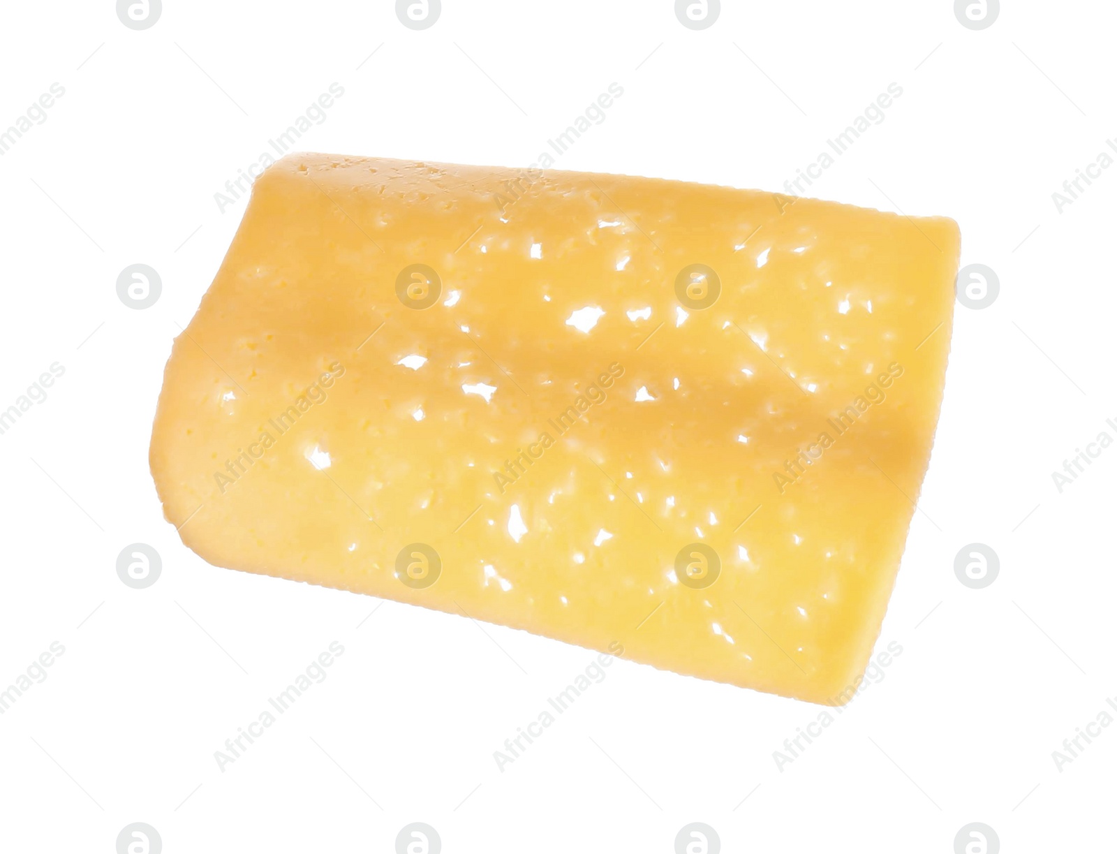 Photo of Tasty cheese slice isolated on white. Sandwich ingredient