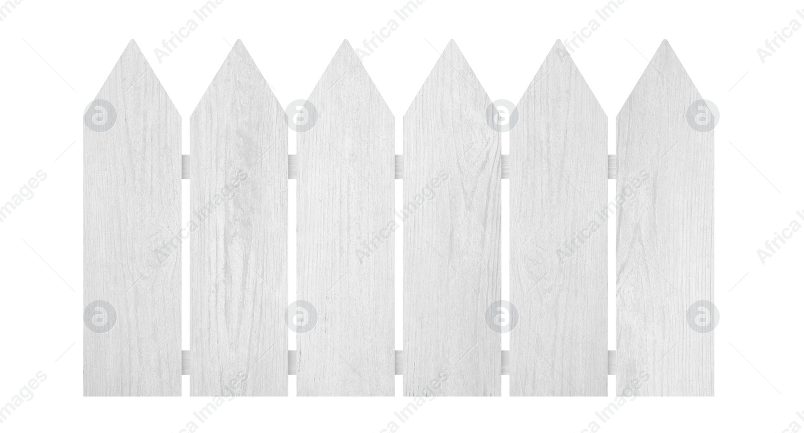 Image of Wooden fence made of new timber isolated on white