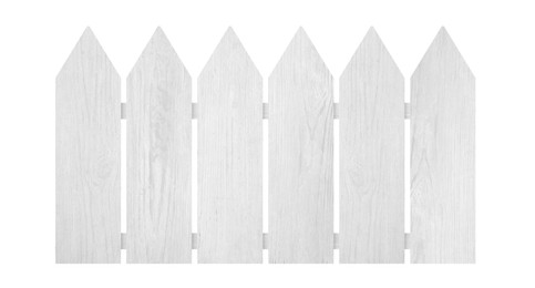 Image of Wooden fence made of new timber isolated on white
