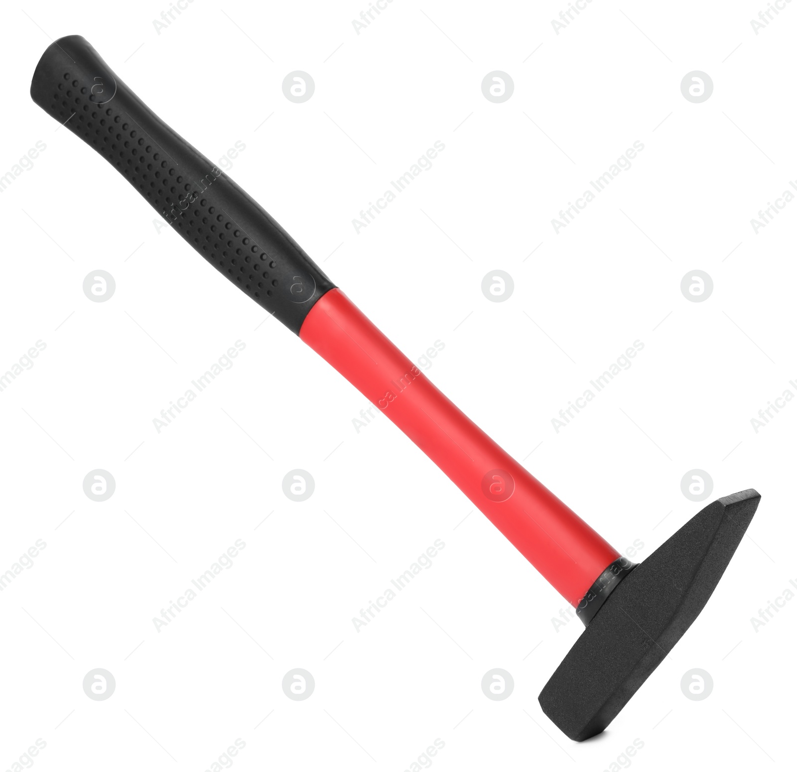 Photo of New hammer on white background. Professional construction tool