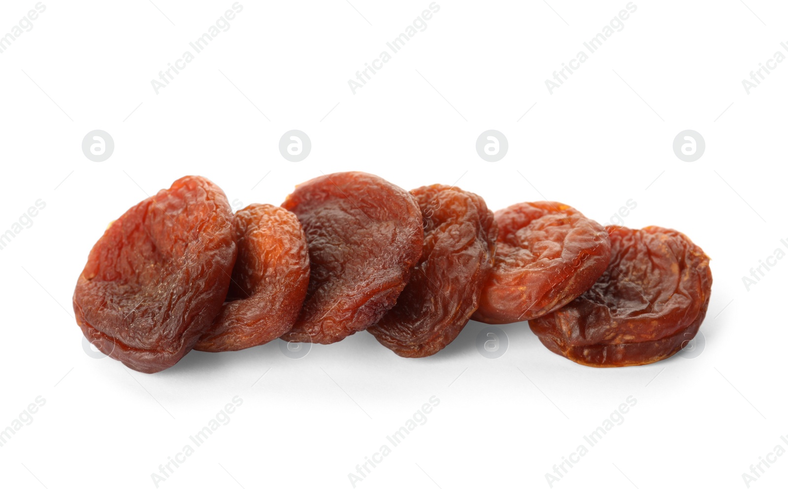 Photo of Tasty dried apricots isolated on white. Healthy snack