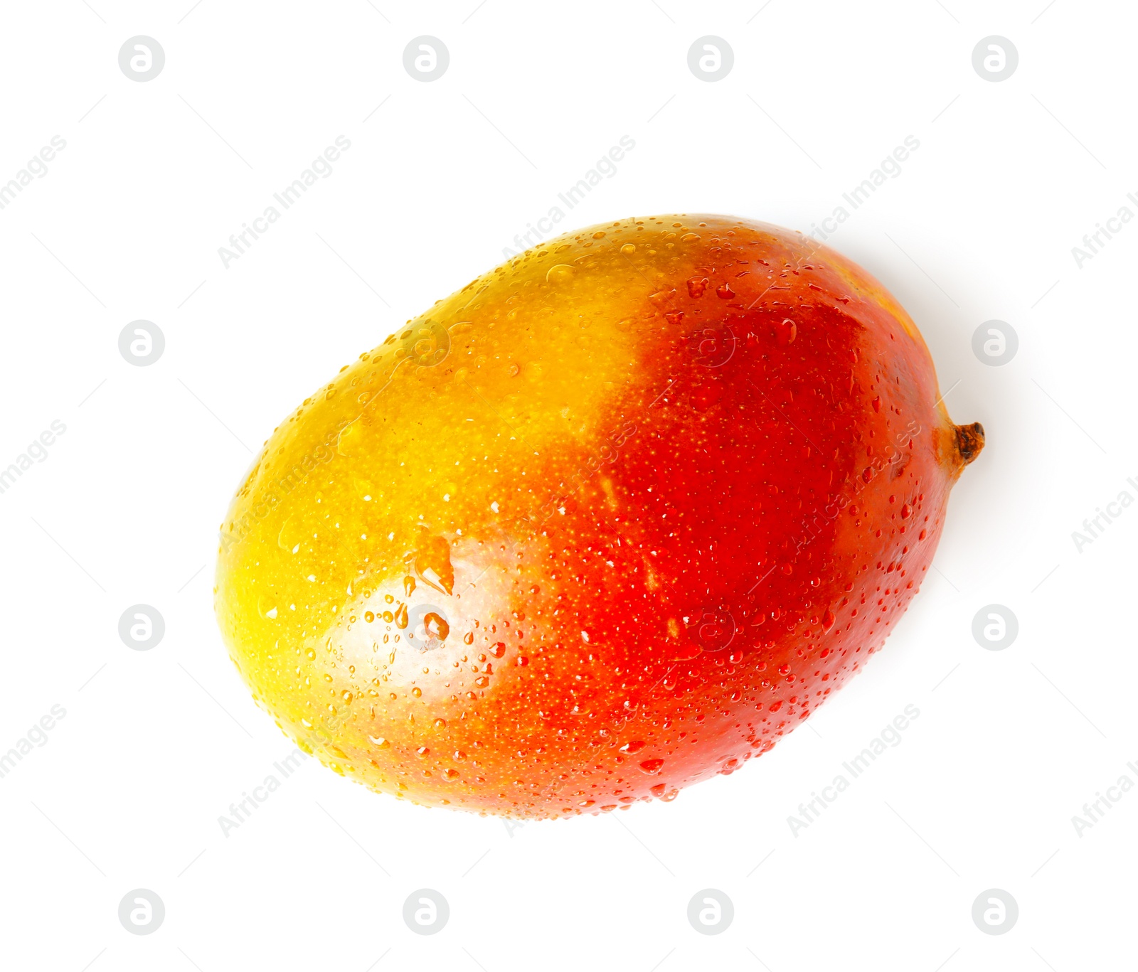 Photo of Delicious ripe mango on white background. Tropical fruit