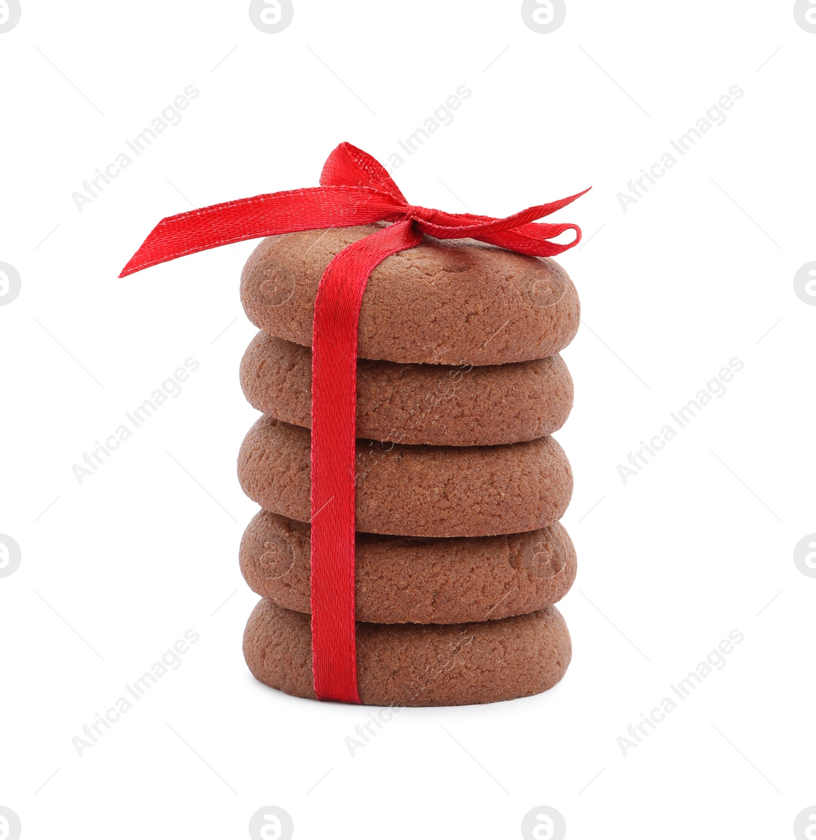 Photo of Tasty homemade chocolate cookies on white background