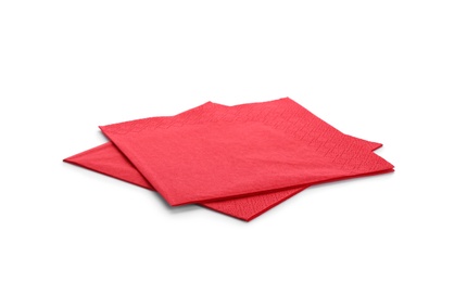 Clean paper napkins on white background. Personal hygiene