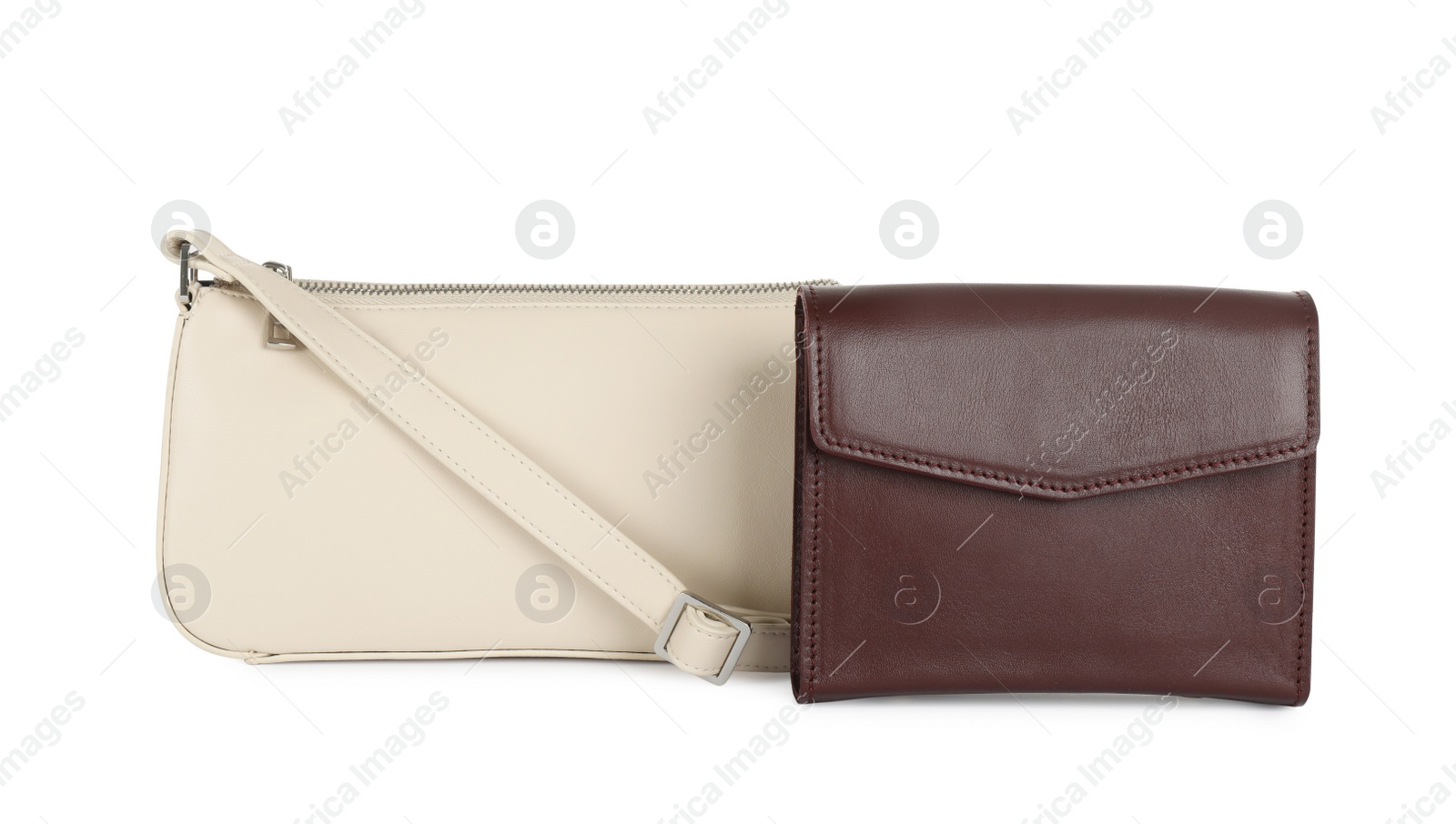 Photo of Different stylish women's bags on white background