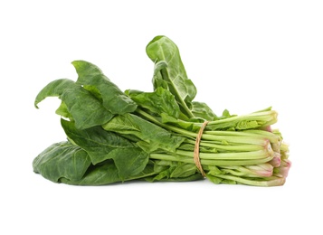 Bundle of fresh spinach isolated on white