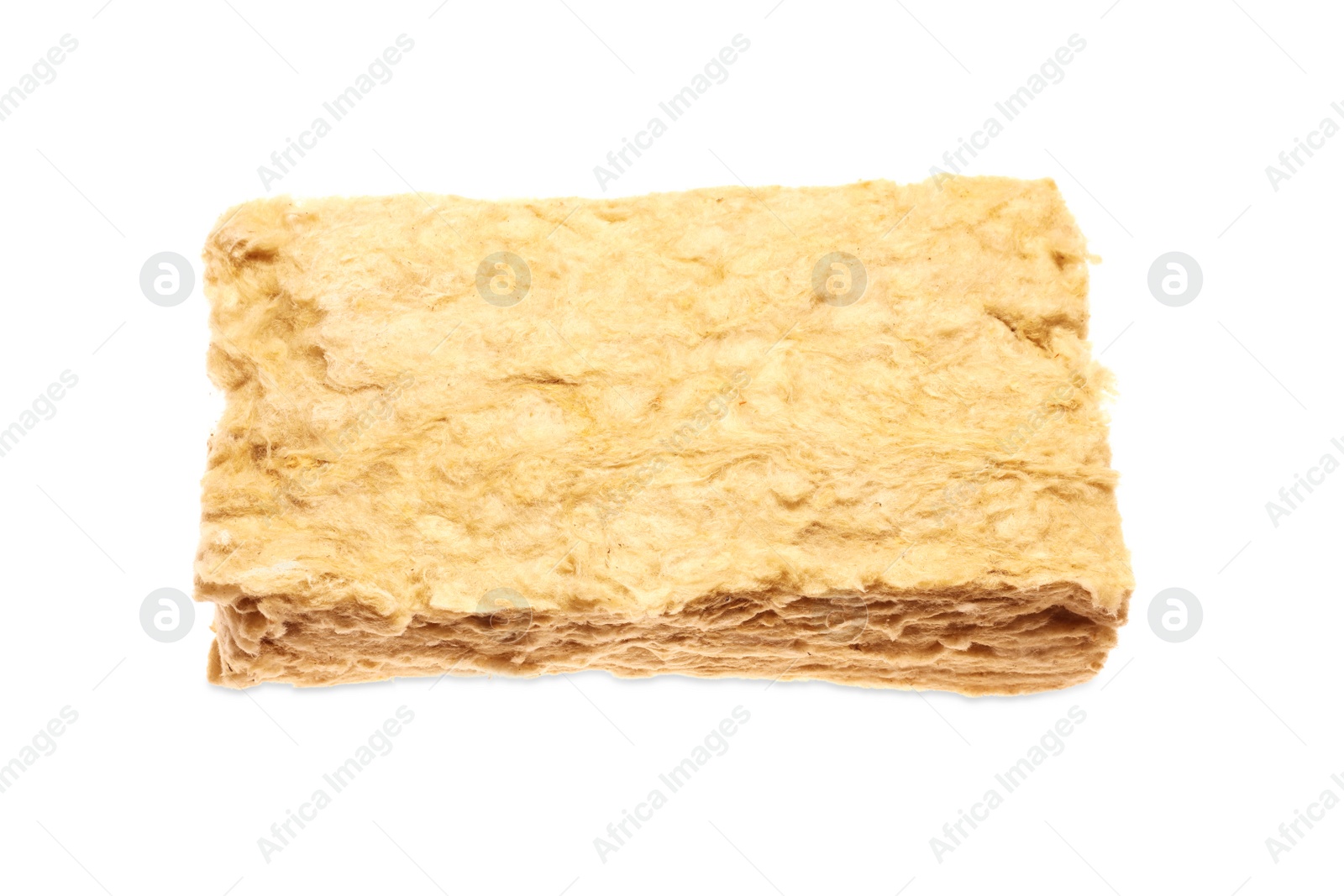 Photo of Layers of thermal insulation material on white background