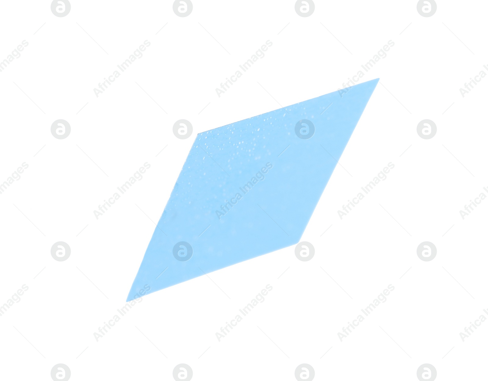 Photo of Piece of blue confetti isolated on white