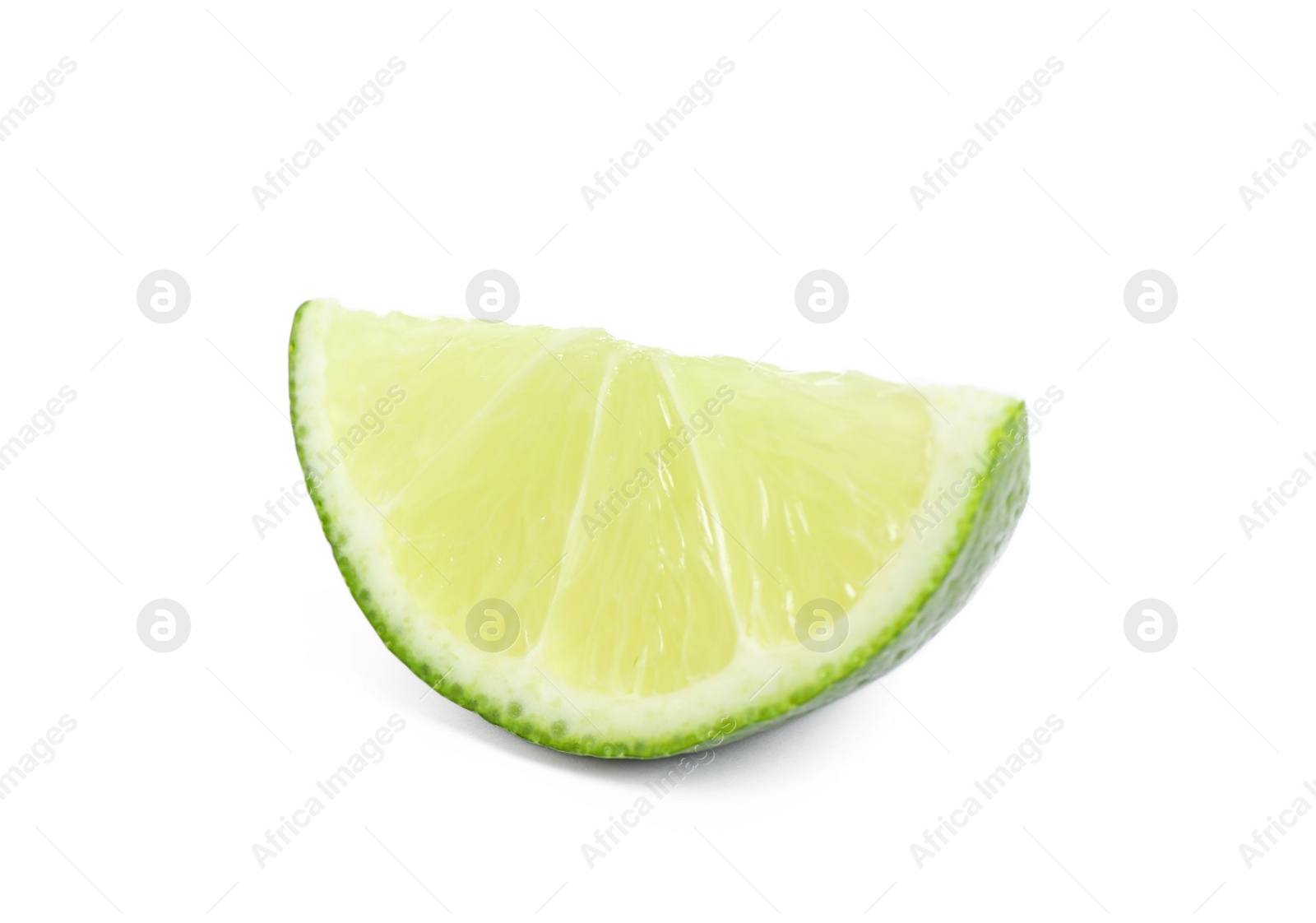 Photo of Slice of fresh ripe lime isolated on white