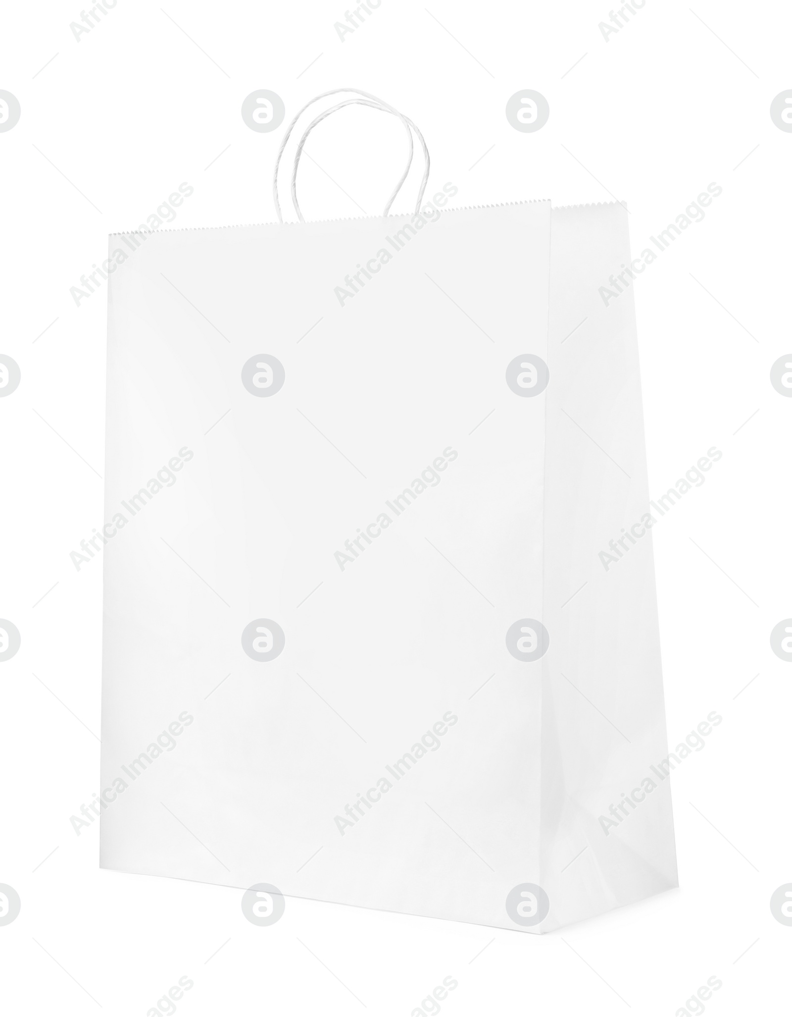 Photo of Empty shopping paper bag isolated on white