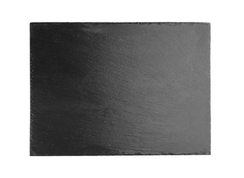 Photo of Black textured slate board on white background