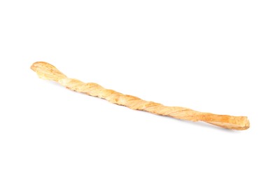 Delicious grissino isolated on white. Crusty breadstick