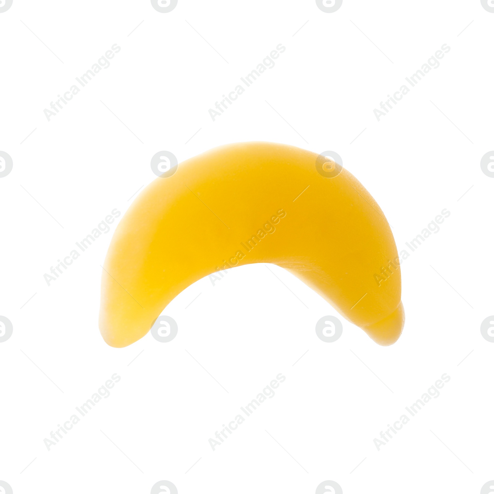 Photo of Sweet yellow jelly candy on white background