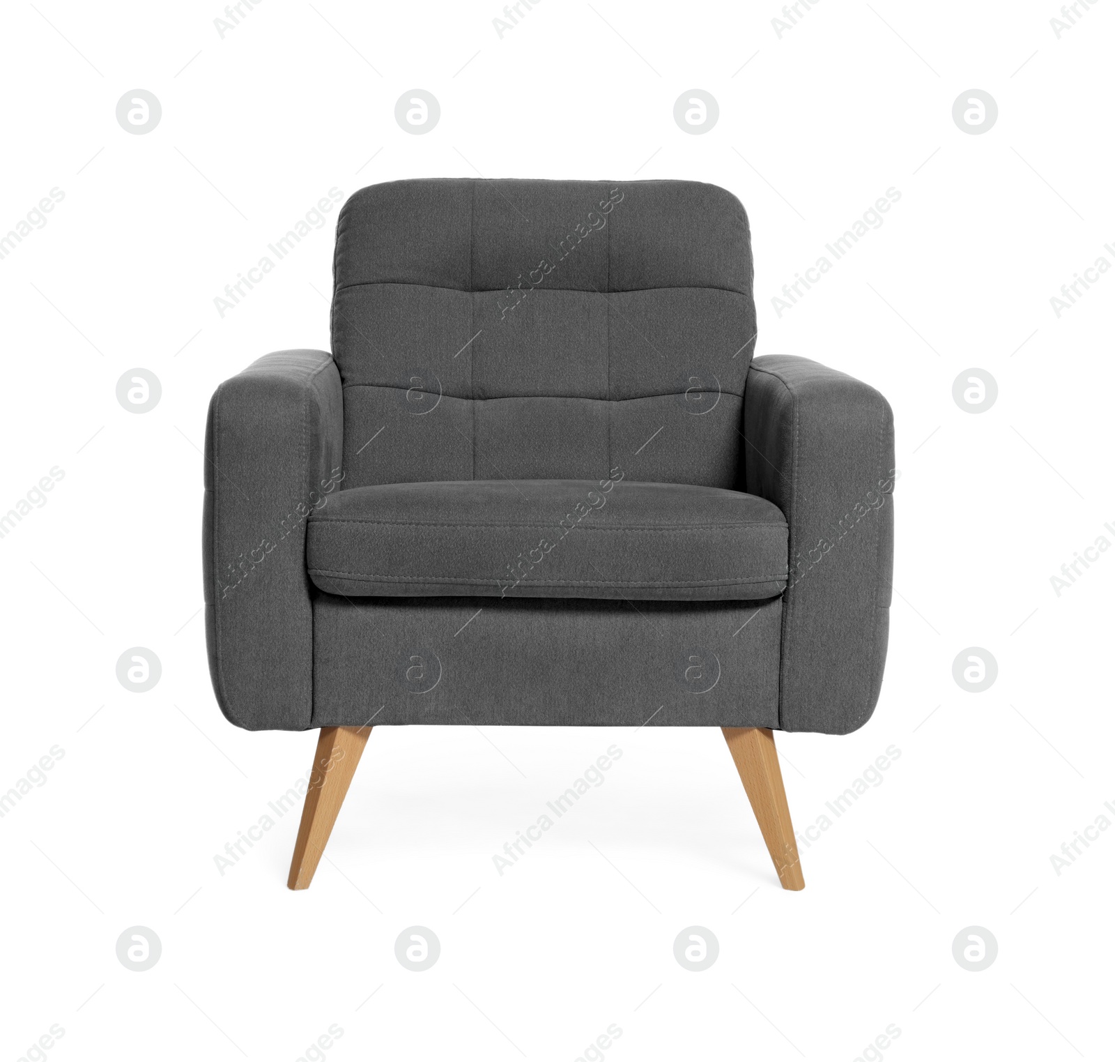 Photo of One stylish comfortable armchair isolated on white