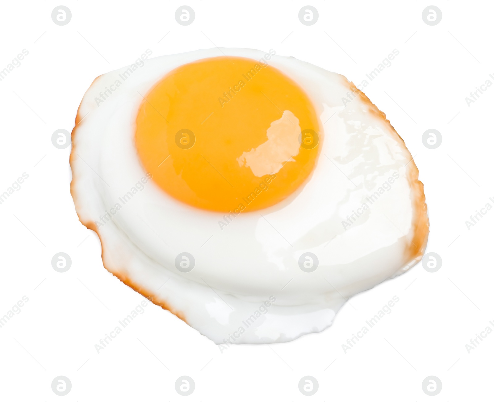 Photo of Delicious fried egg with yolk isolated on white