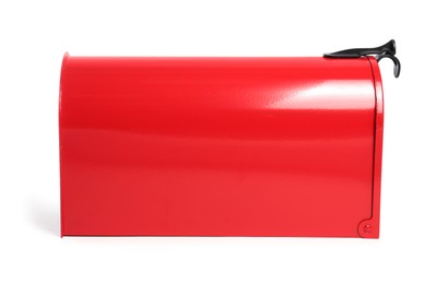 Photo of Shiny red letter box on white background