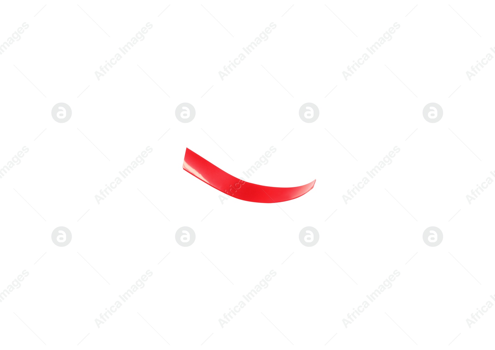 Photo of Piece of red confetti isolated on white