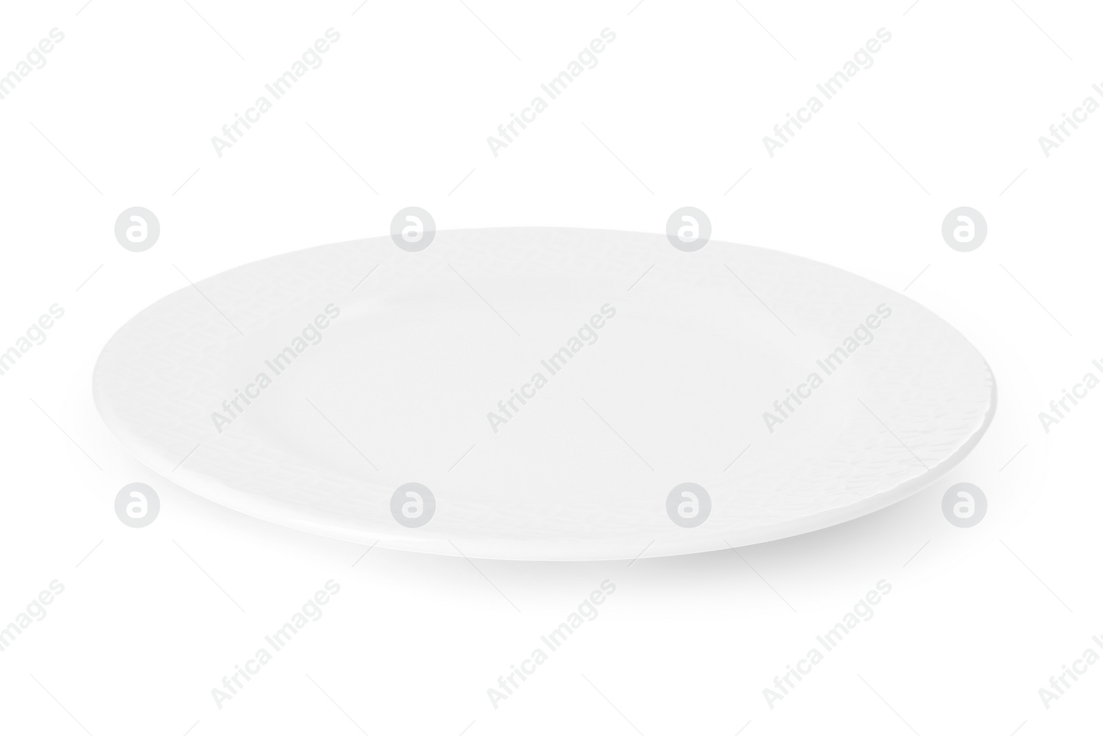 Photo of One beautiful ceramic plate isolated on white