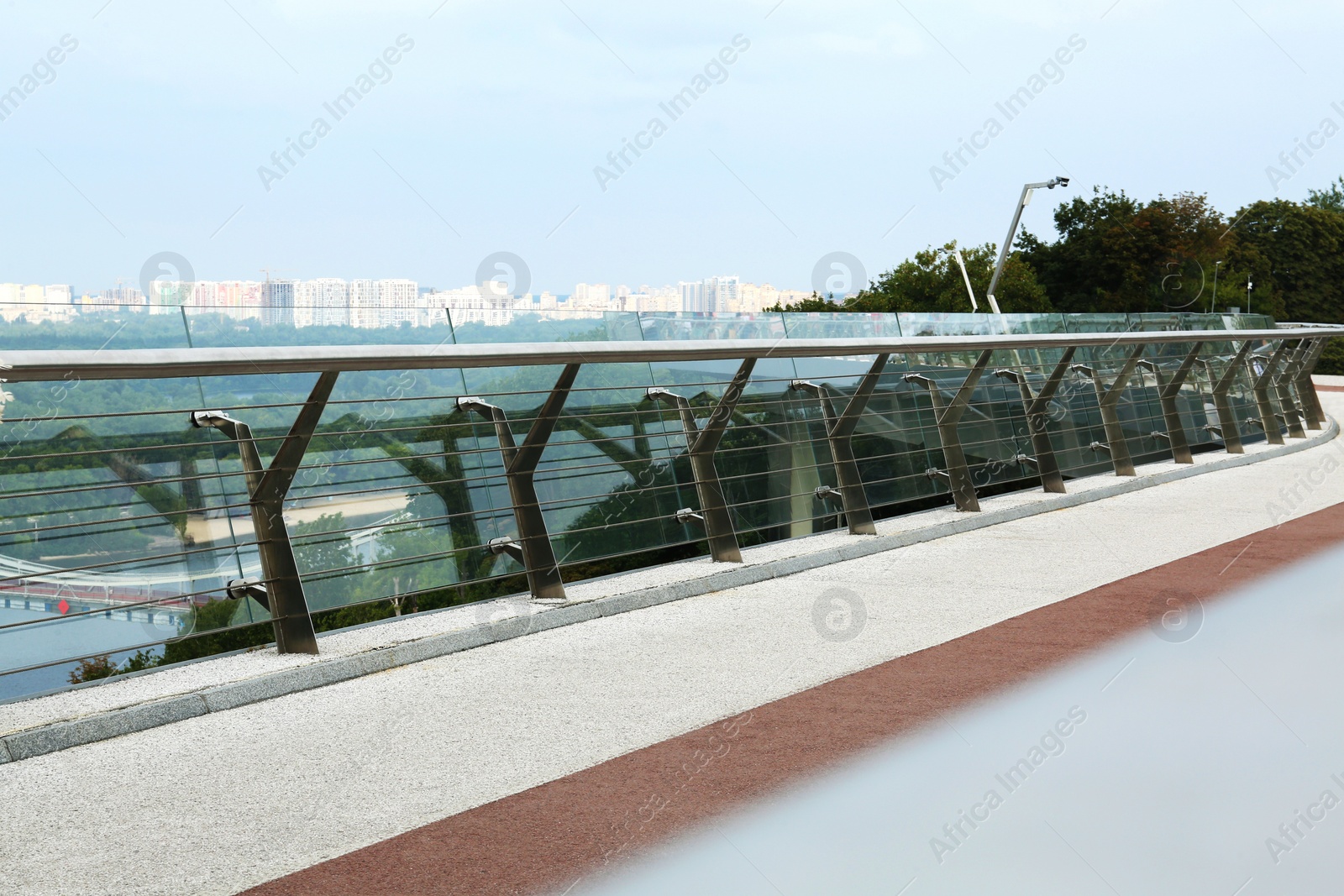 Photo of Beautiful view of modern bridge over river