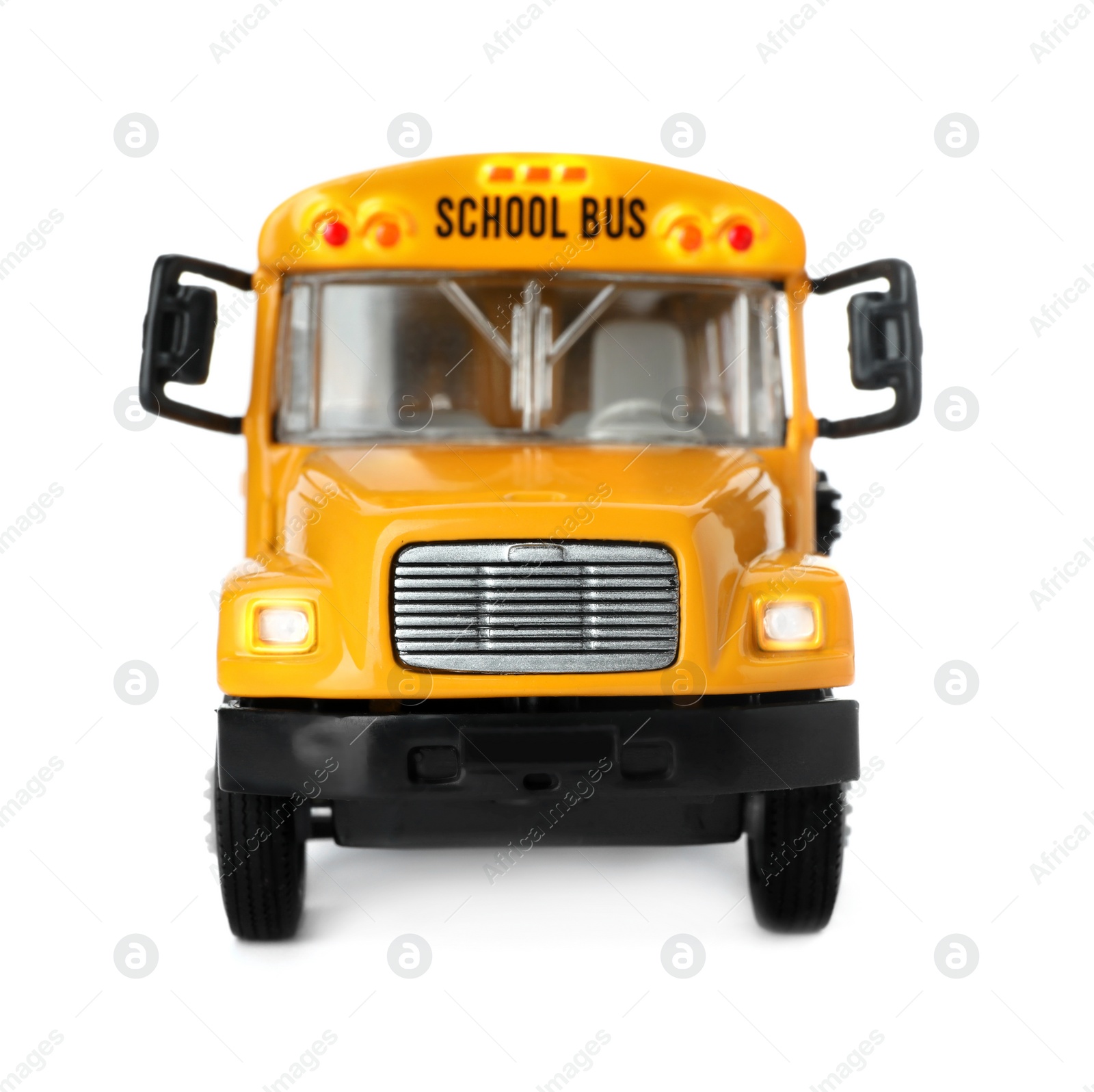 Photo of Yellow school bus isolated on white. Transport for students