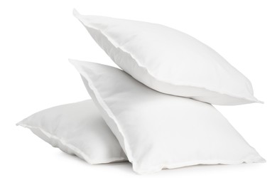 Three new soft pillows isolated on white