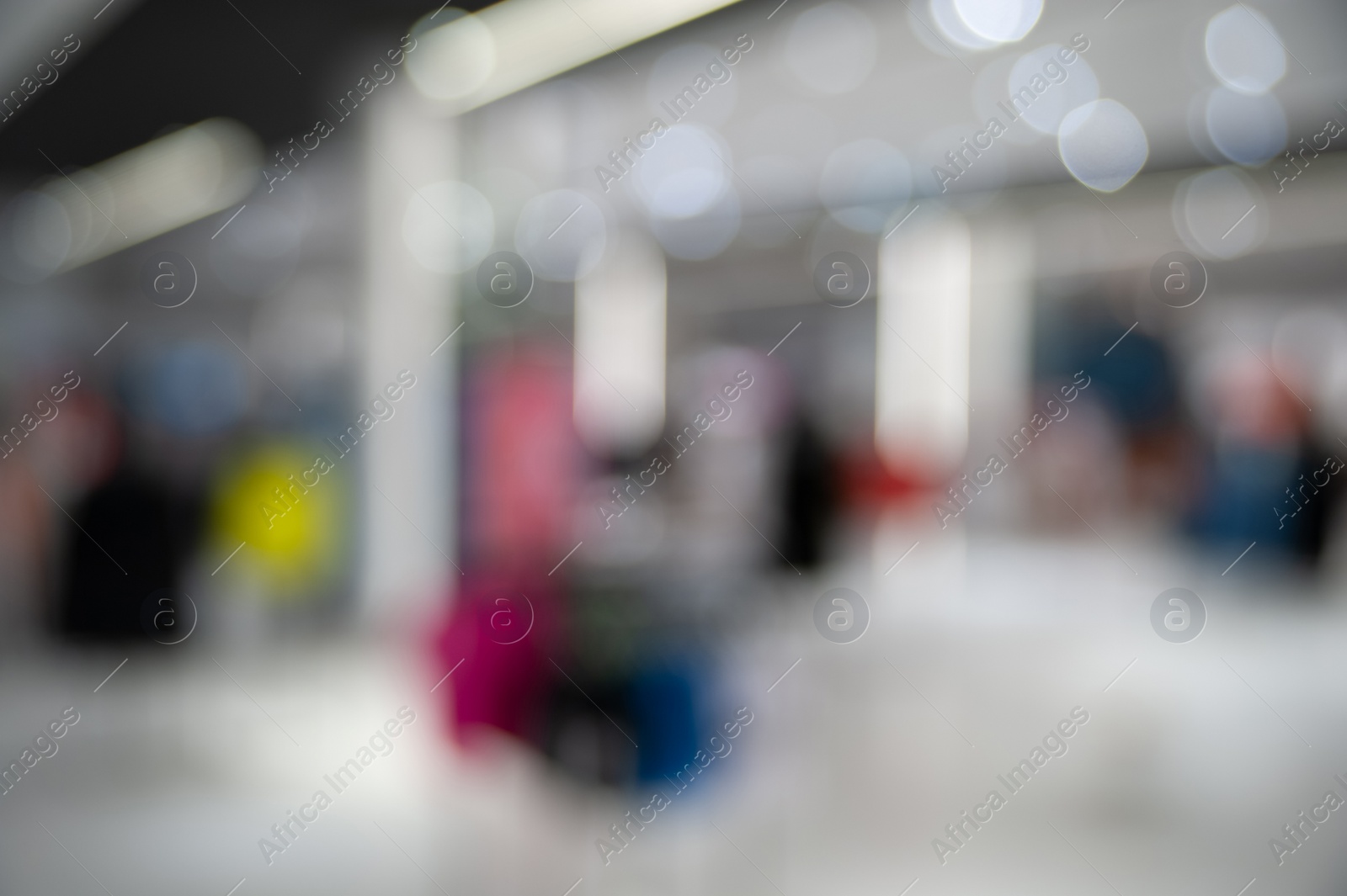 Photo of Blurred view of clothing store, bokeh effect