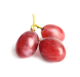 Photo of Fresh ripe juicy red grapes isolated on white