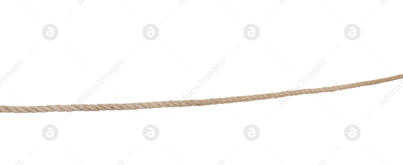 Photo of Old rope on white background. Simple design