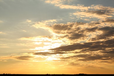 Picturesque view of beautiful sunset. Evening sky