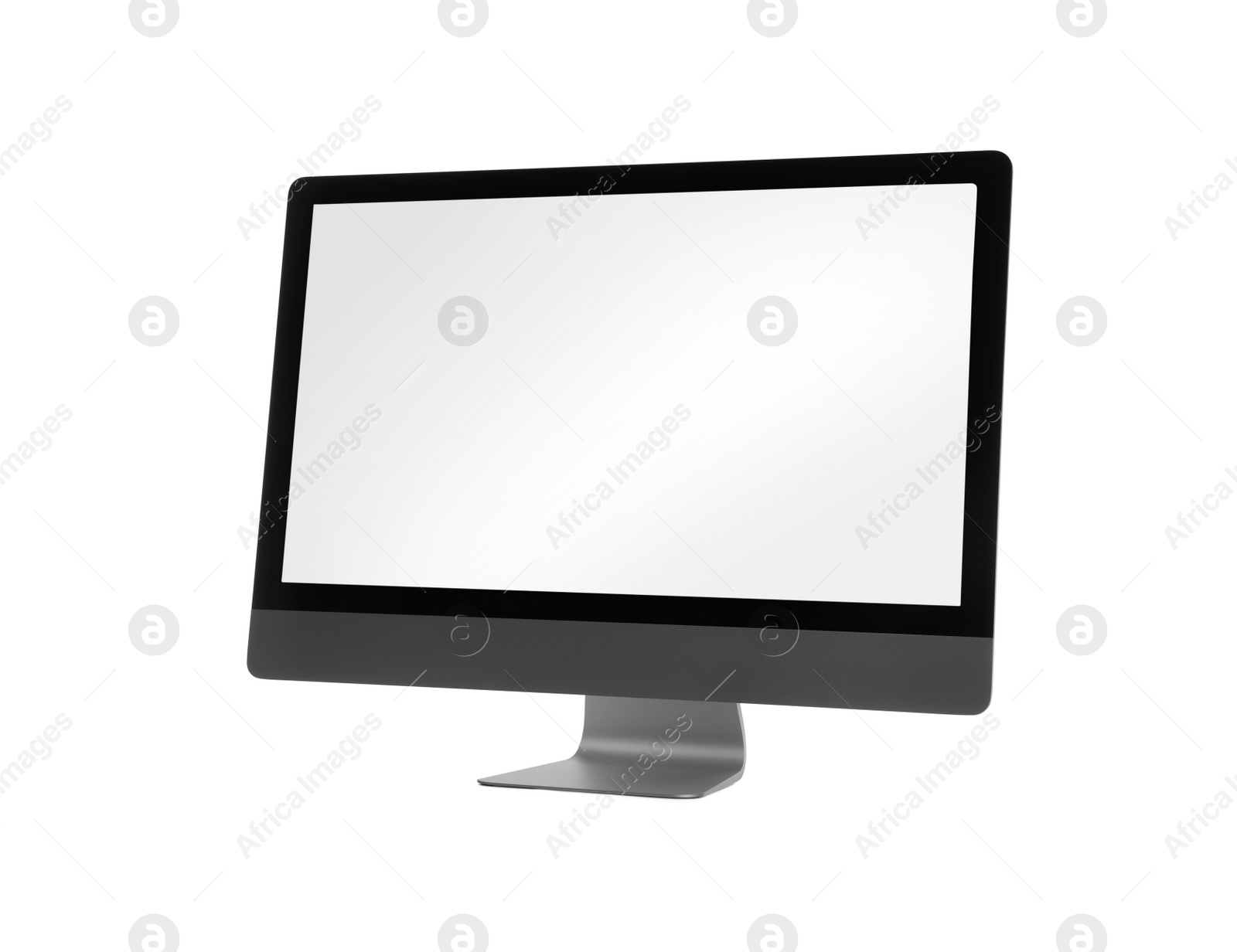 Photo of Modern computer monitor with blank screen isolated on white