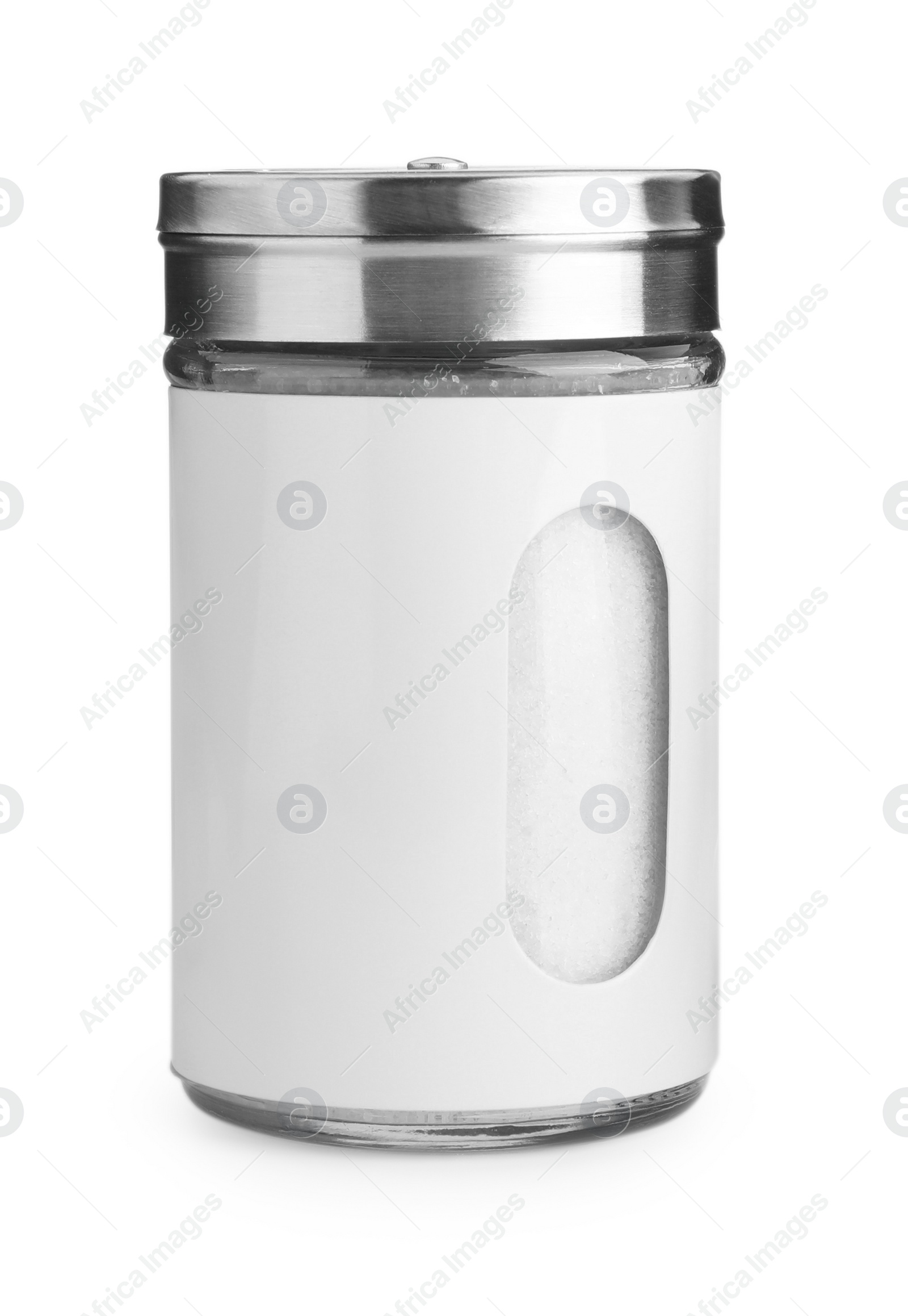 Photo of One stylish salt shaker isolated on white