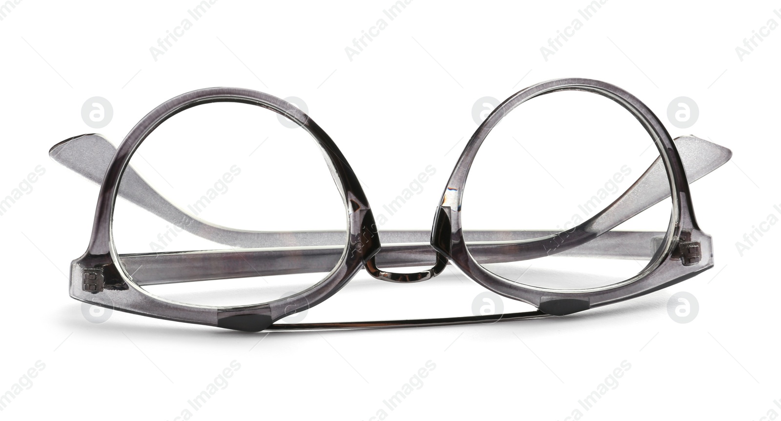 Glasses with corrective lenses on white background. Vision problem Photo of Glasses with corrective lenses on white background. Vision problem
