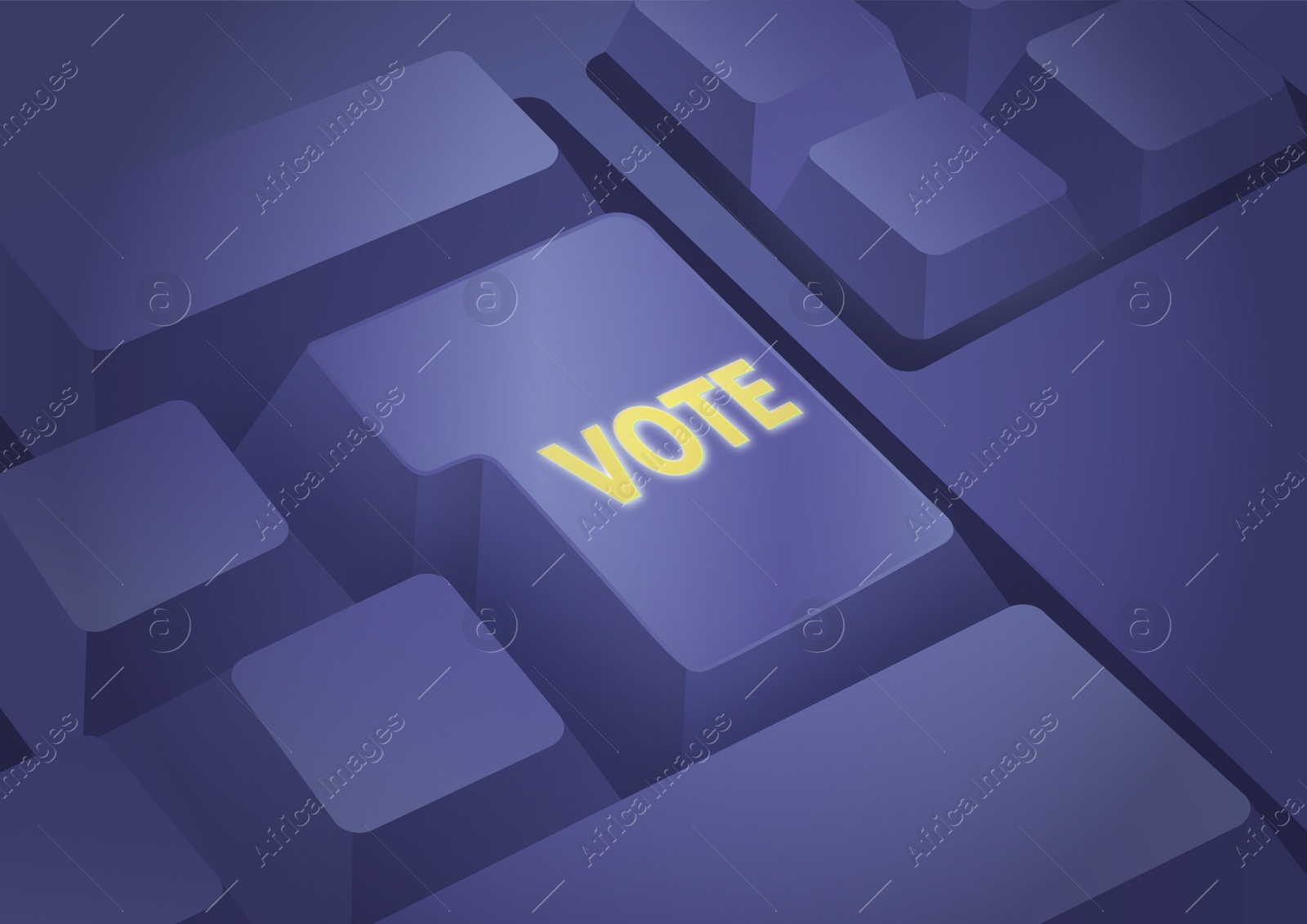 Illustration of  computer keyboard with VOTE button