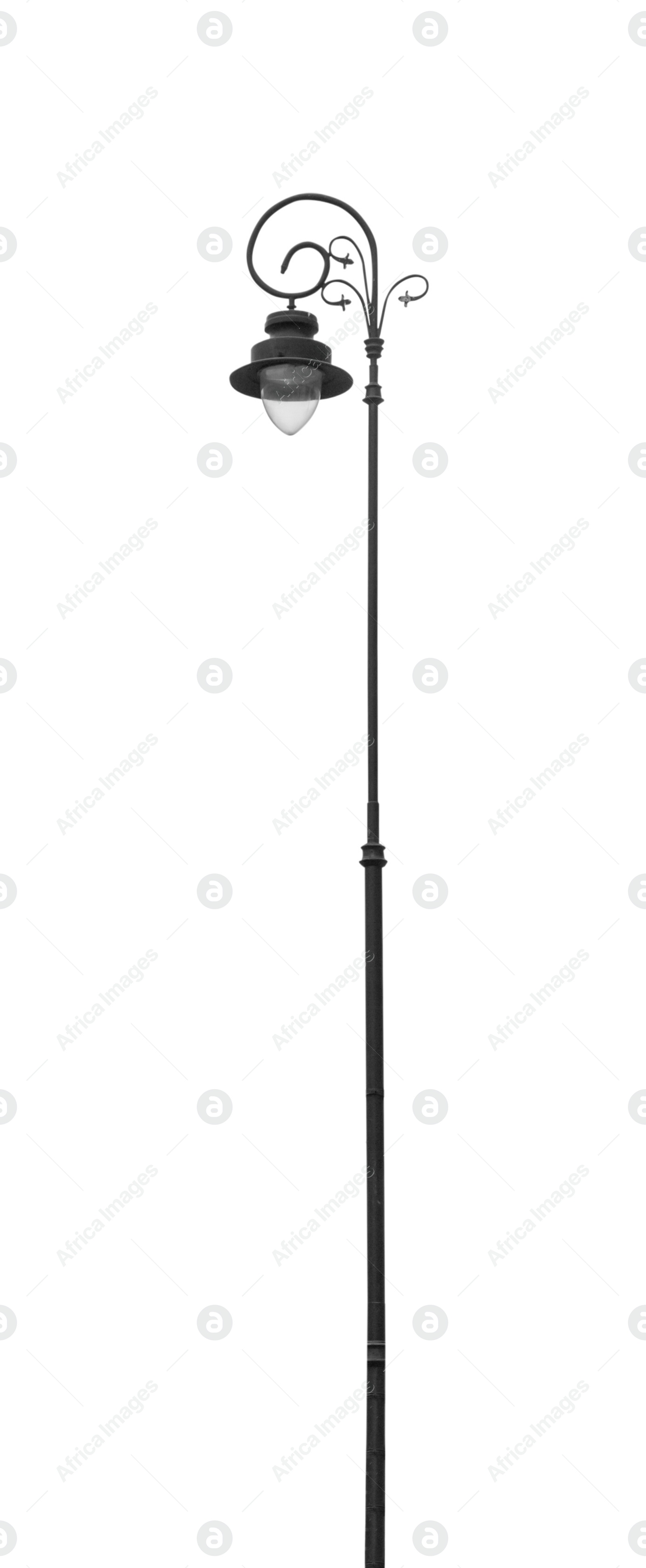 Image of Beautiful street lamp in retro style on white background