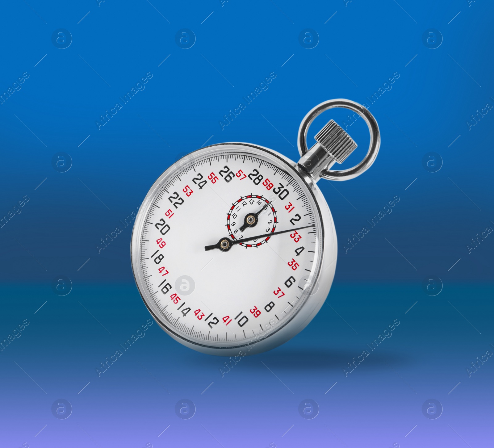 Image of Concept of time. Vintage timer in air on gradient color background