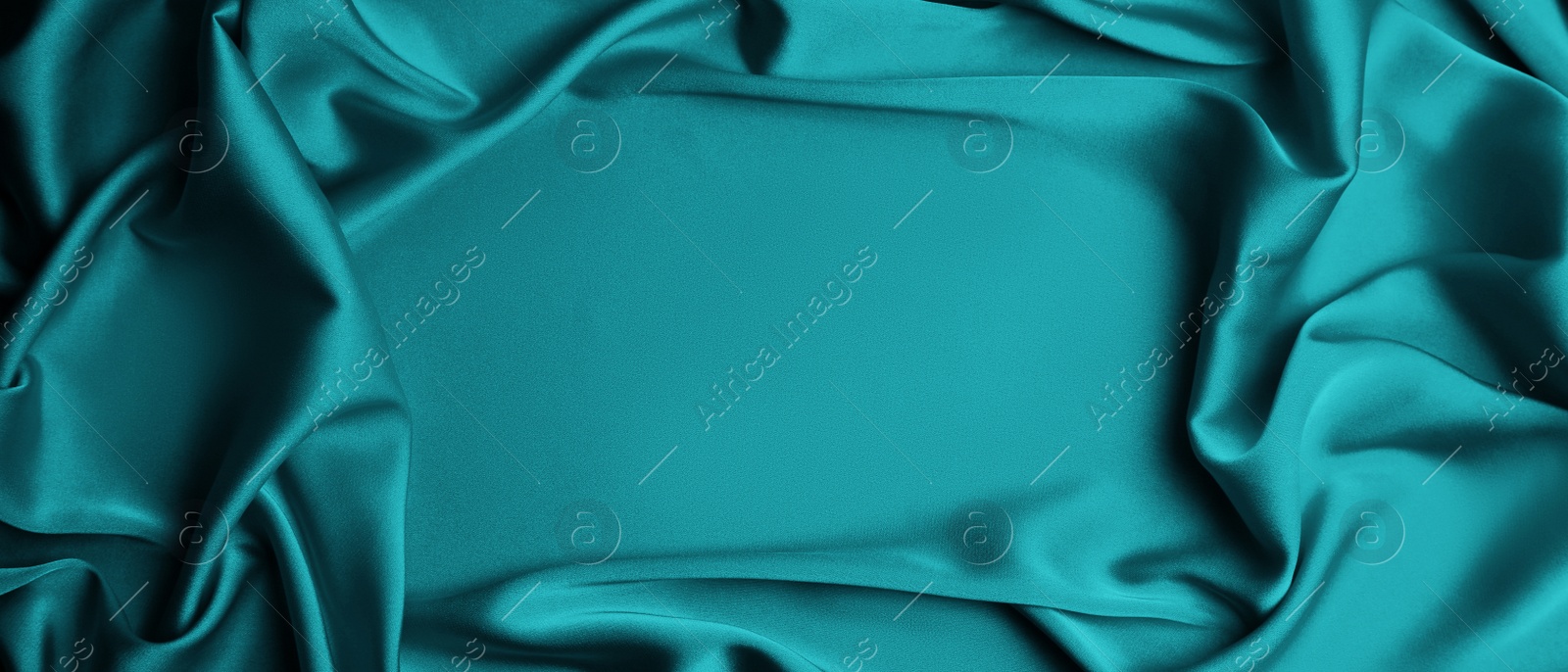 Image of Delicate silk fabric as background, top view with space for text. Banner design